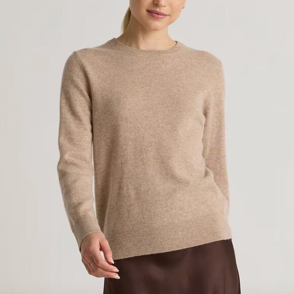 Quince Sweaters - Quince Beige Crew Neck Cashmere Sweater